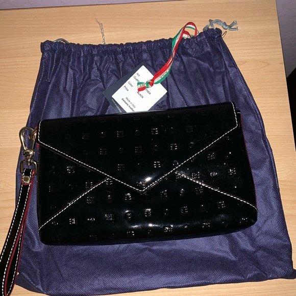 Arcadia Handbags - Arcadia clutch/wristlet black patent leather